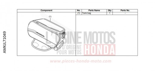 KIT,TANK BAG CB500FAN de 2022